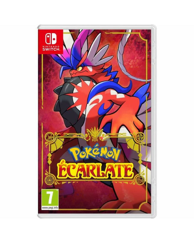 Nintendo Pokémon Écarlate Switch video game cartridge for Plug & Play console, featuring colorful Pokémon characters on the label.