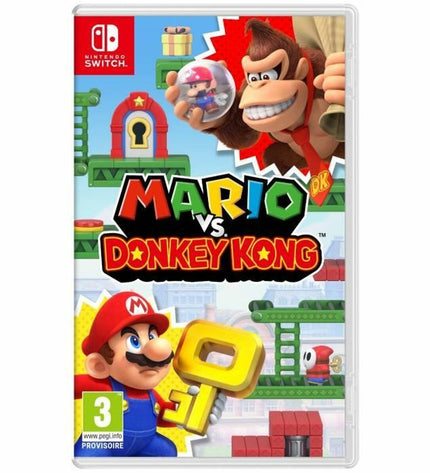 Nintendo Mario vs. Donkey Kong Switch videogame cartridge for Plug & Play console, featuring colorful Nintendo game artwork.