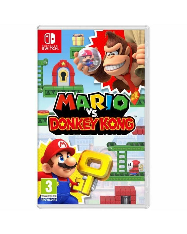 Nintendo Mario vs. Donkey Kong Switch videogame cartridge for Plug & Play console, featuring colorful Nintendo game artwork.