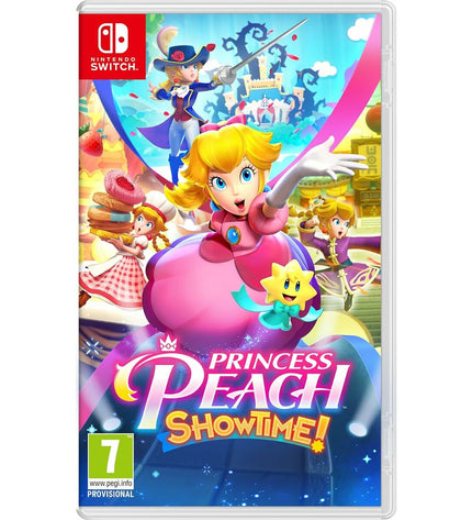 Nintendo Princess Peach Showtime Switch videogame cartridge for Plug & Play console, featuring Princess Peach on the label.