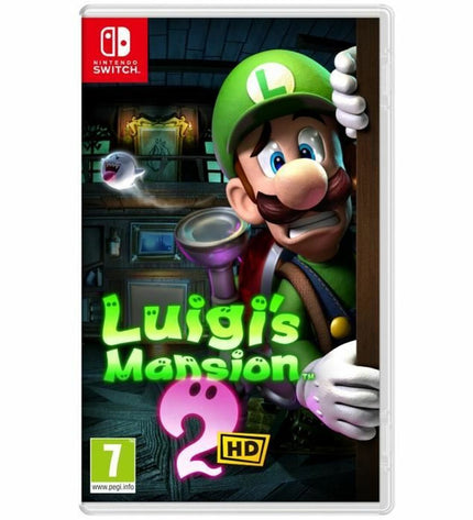 Nintendo Luigi's Mansion 2 Switch video game for electronic plug-and-play game console, featuring Luigi and spooky mansion scenes.