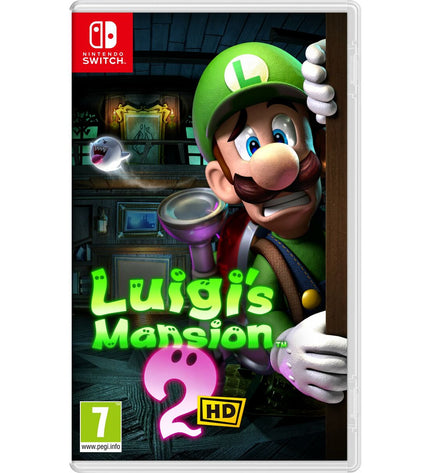 Nintendo Luigi's Mansion 2 HD Switch video game cartridge for electronic plug-and-play console gameplay.