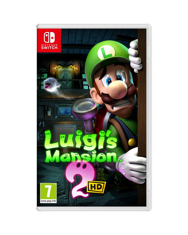 Nintendo Luigi's Mansion 2 HD Switch video game cartridge for electronic plug-and-play console gameplay.