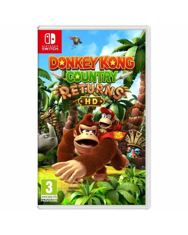Nintendo Donkey Kong Country Returns HD Switch video game cartridge for plug & play console, featuring colorful jungle graphics.