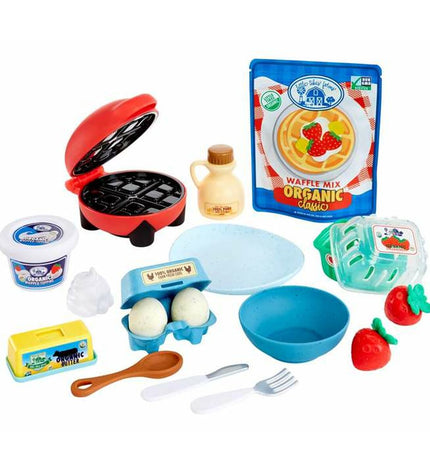 MGA Eten speelgoedset with colorful plastic food items for pretend play and role-playing games.