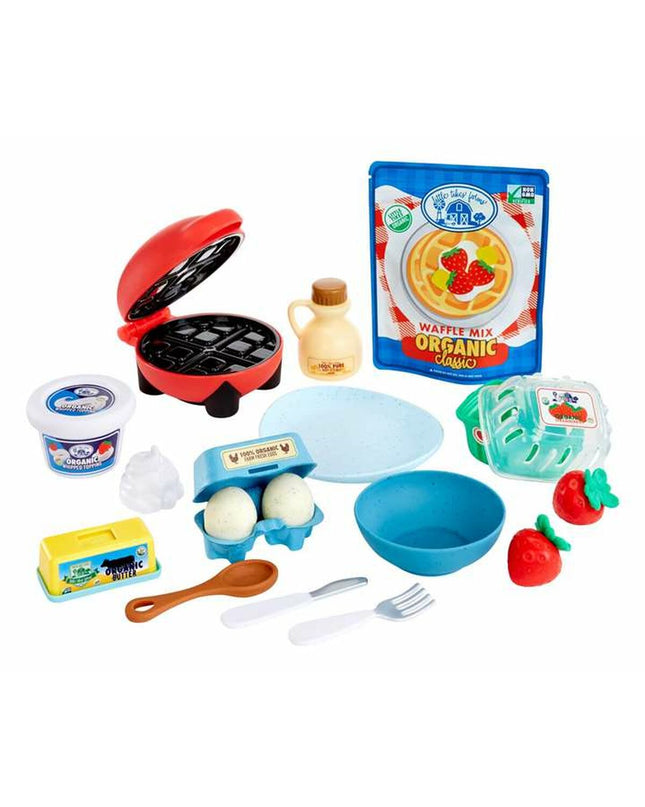 MGA Eten speelgoedset with colorful plastic food items for pretend play and role-playing games.