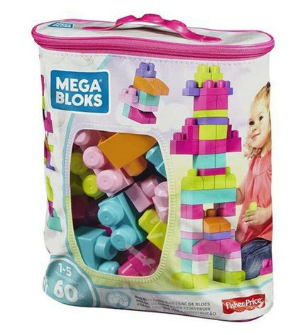 Mattel Mega Blocks Bouwstenen DCH54 toy set with 60 colorful building pieces for creative play and construction.