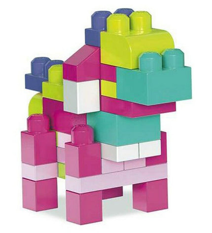 Mattel Mega Blocks Bouwstenen set DCH54 with 60 building pieces, colorful plastic construction toy for kids.