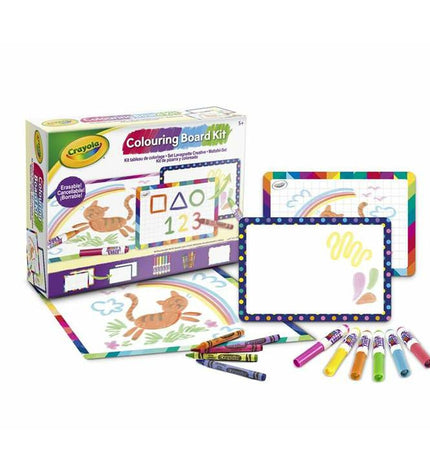 Crayola magnetic board with colorful markers for kids' creative play and educational activities.