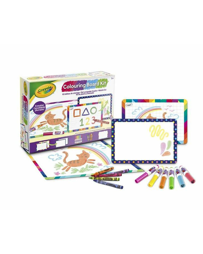 Crayola magnetic board with colorful markers for kids' creative play and educational activities.