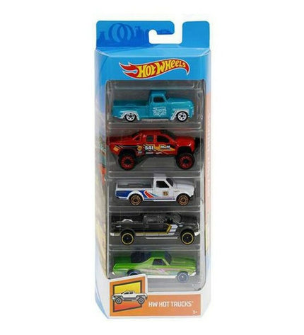 Set of 5 Hot Wheels toy cars from the 1806 series, featuring colorful miniature vehicles for play and collection.