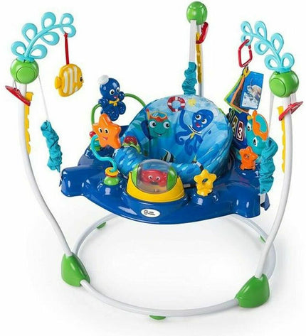 Baby Einstein Neptune's Ocean activity center for babies, featuring colorful marine-themed toys and interactive play elements.