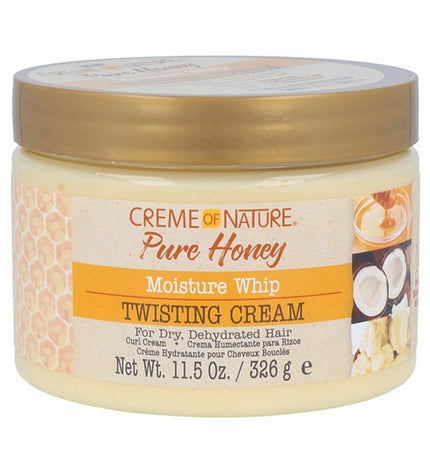 Creme Of Nature PURE HONEY conditioner bottle, 340 ml, for hair nourishment and smoothness, with a honey-infused formula.