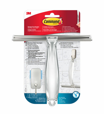 3M metal glass cleaner scraper for bathroom and kitchen, single tool with ergonomic handle and metal blade for window and mirror cleaning.