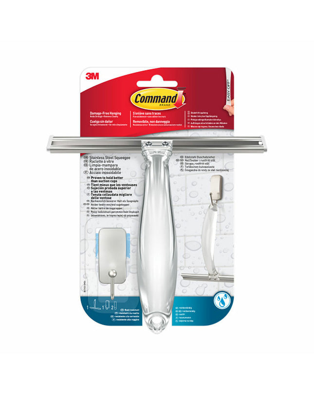 3M metal glass cleaner scraper for bathroom and kitchen, single tool with ergonomic handle and metal blade for window and mirror cleaning.
