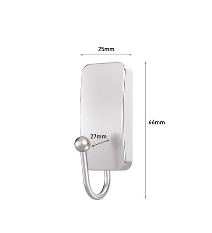 3M silver-colored nickel towel rail for bathroom, 25x66x25 mm, mounted on a wall with a towel hanging, in a bathroom setting.