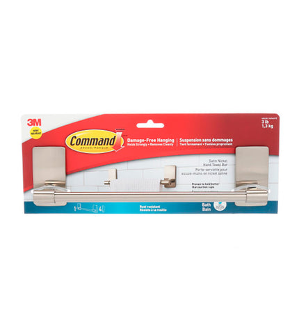 Command handdoekrek met stang voor badkamer, metalen muurhaak 29.9x7.7x4.7 cm voor handdoeken en badaccessoires
