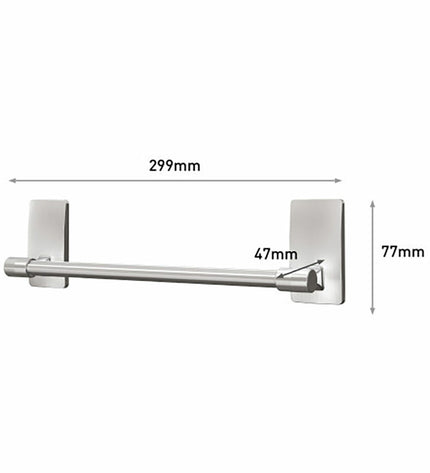 Command handdoekrek met stang voor badkamer, metalen muurhaak voor handdoeken, 29.9 x 7.7 x 4.7 cm, huis en koken badruimte