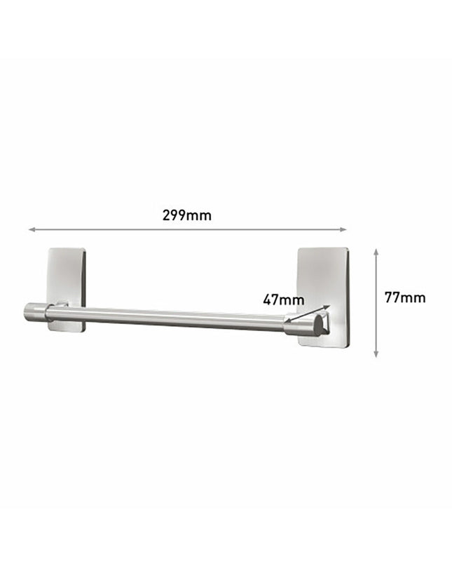 Command handdoekrek met stang voor badkamer, metalen muurhaak voor handdoeken, 29.9 x 7.7 x 4.7 cm, huis en koken badruimte