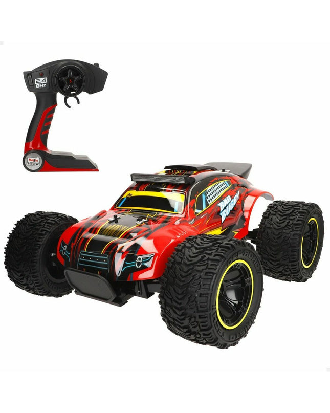 Maisto police car toy on remote control, detailed miniature vehicle for children, in bright police colors with police decals.