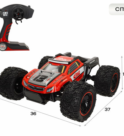 Red Maisto remote control police car toy, 1:14 scale, 37x17x36 cm, 2.4 GHz remote control vehicle for kids.