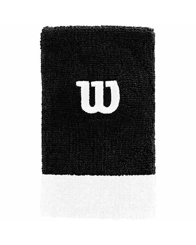 Wilson Extra Wide Sportarmband for tennis and outdoor activities, black elastic band with adjustable strap.