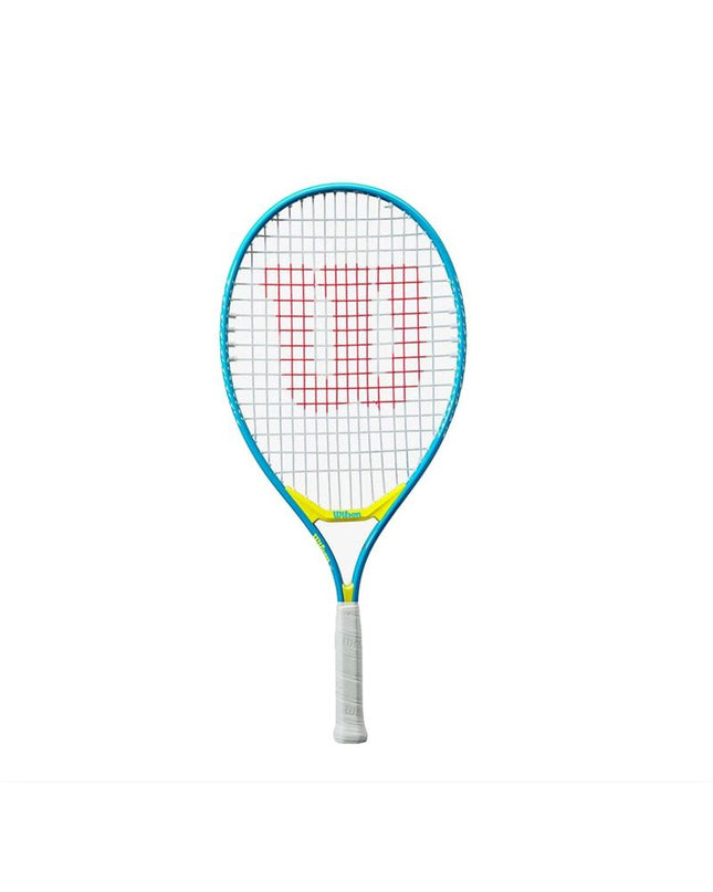 Wilson Ultra Power Blue tennis racket for sport and outdoor play, featuring a sleek design and vibrant blue color.
