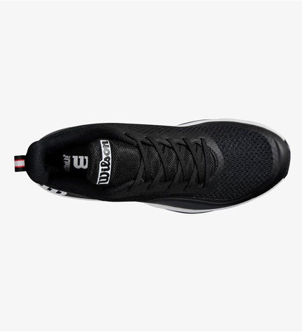 Wilson Rush Pro Lite heren tennisschoenen in zwart, sportieve tennis schoenen met goede grip en comfort voor tennisspelers.