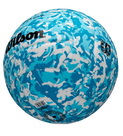 Wilson Impact Gen Green blue and white beach volleyball, size 5, designed for outdoor beach volleyball play.