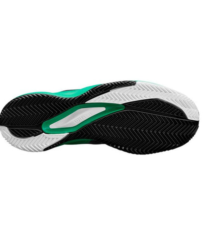 Wilson Rush Pro Ace Clay men's tennis shoes in black with breathable mesh and supportive sole for outdoor tennis on clay courts.