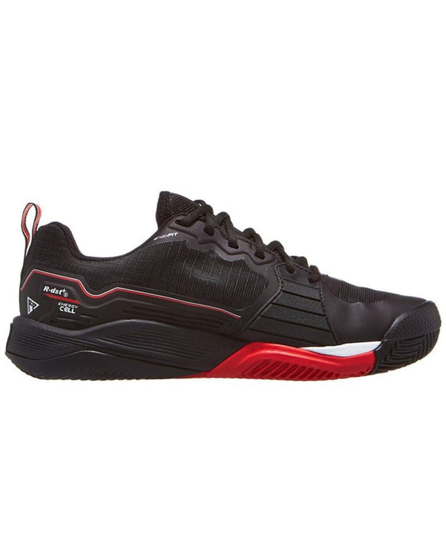 Wilson Rush Pro 4.5 Clay men's tennis shoes in black, designed for outdoor tennis on clay courts.