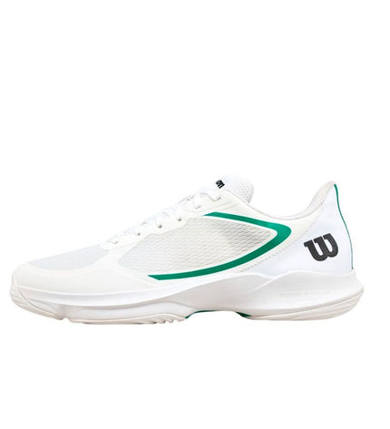 Wilson Hurakn Lite men's tennis shoes in white, designed for sport and outdoor tennis, with lightweight breathable mesh and supportive sole.