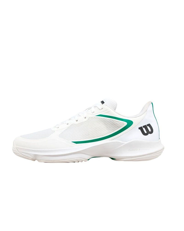 Wilson Hurakn Lite men's tennis shoes in white, designed for sport and outdoor tennis, with lightweight breathable mesh and supportive sole.