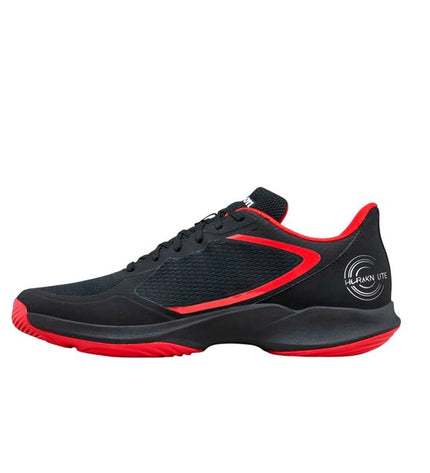 Wilson Hurakn Lite men's tennis shoes in black, designed for sport and outdoor tennis with a supportive, lightweight sole.