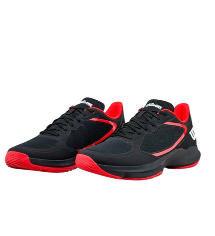 Wilson Hurakn Lite heren tennisschoenen in zwart, sport en outdoor tennis shoes with cushioned soles and breathable material.