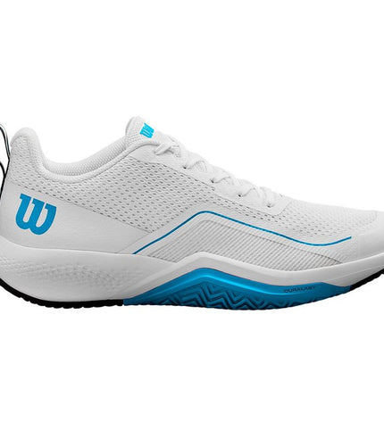 Wilson Rush Pro Lite Oz men's tennis shoes in white, sporty athletic footwear designed for tennis and outdoor sports.