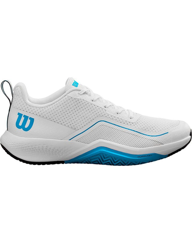 Wilson Rush Pro Lite Oz men's tennis shoes in white, sporty athletic footwear designed for tennis and outdoor sports.