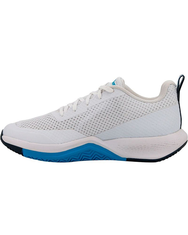 Wilson Rush Pro Lite Oz men's tennis shoes in white, featuring a sporty design and breathable mesh for outdoor tennis play.