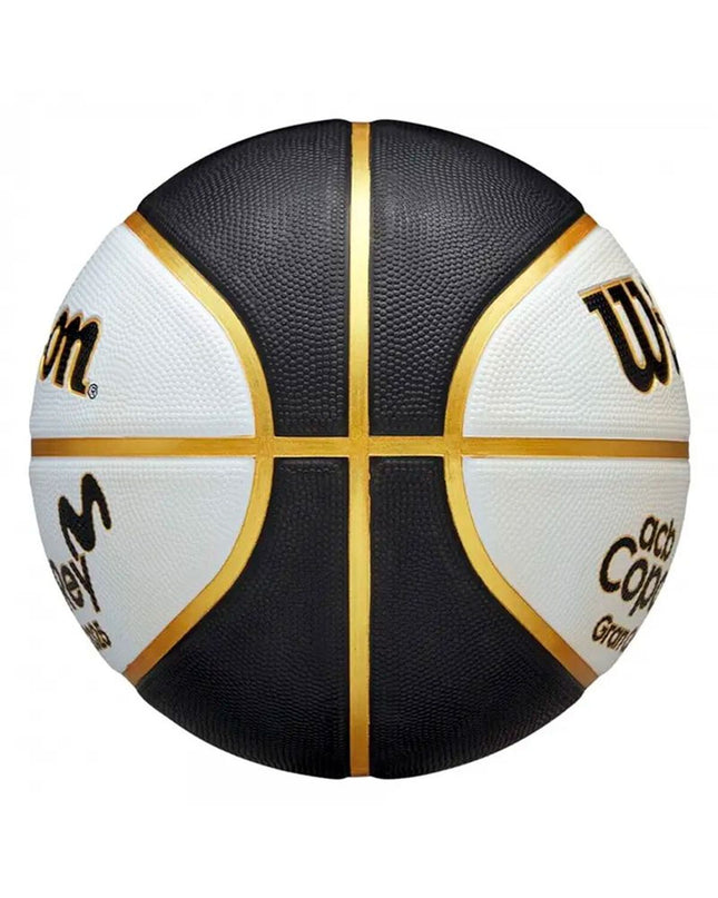 Wilson Copa del Rey Wit 7 basketball for sport and outdoor use, featuring a white design and Wilson branding.