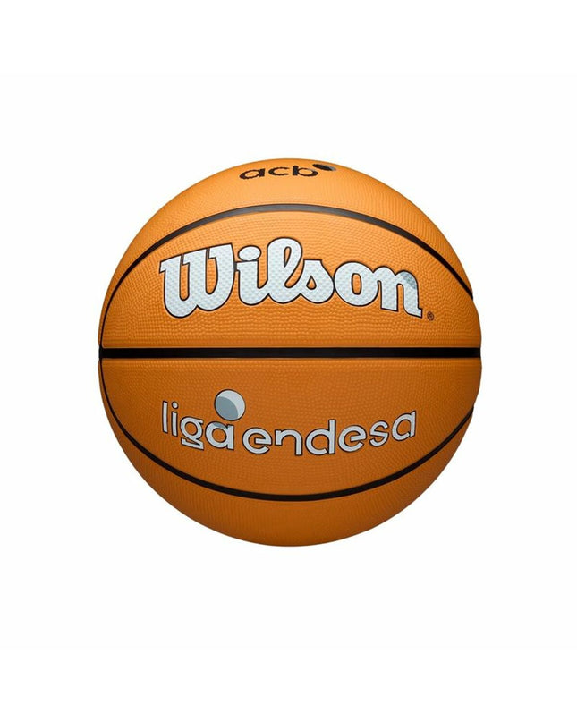 Wilson ACB outdoor orange basketball, size 7, designed for sport and outdoor use, with textured surface and Wilson branding.