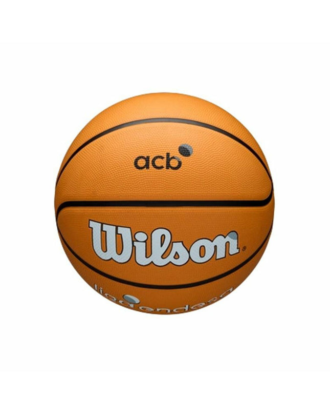 Wilson ACB outdoor orange basketball, size 7, designed for sport and outdoor play, with textured surface and bold color.