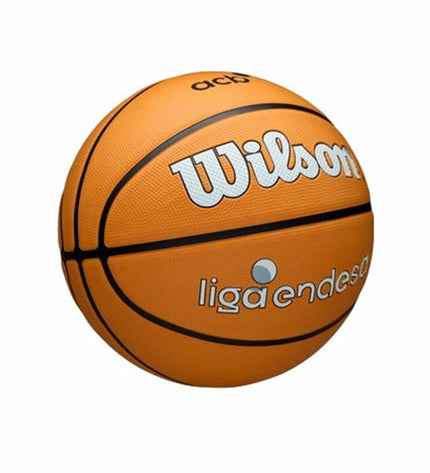 Wilson ACB outdoor basketball in orange, size 7, designed for sport and outdoor play, with a textured surface for grip.