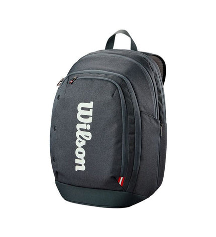 Wilson Rackettas Tour Backpack 2025 in black, designed for tennis and outdoor use, with multiple compartments and sporty style.