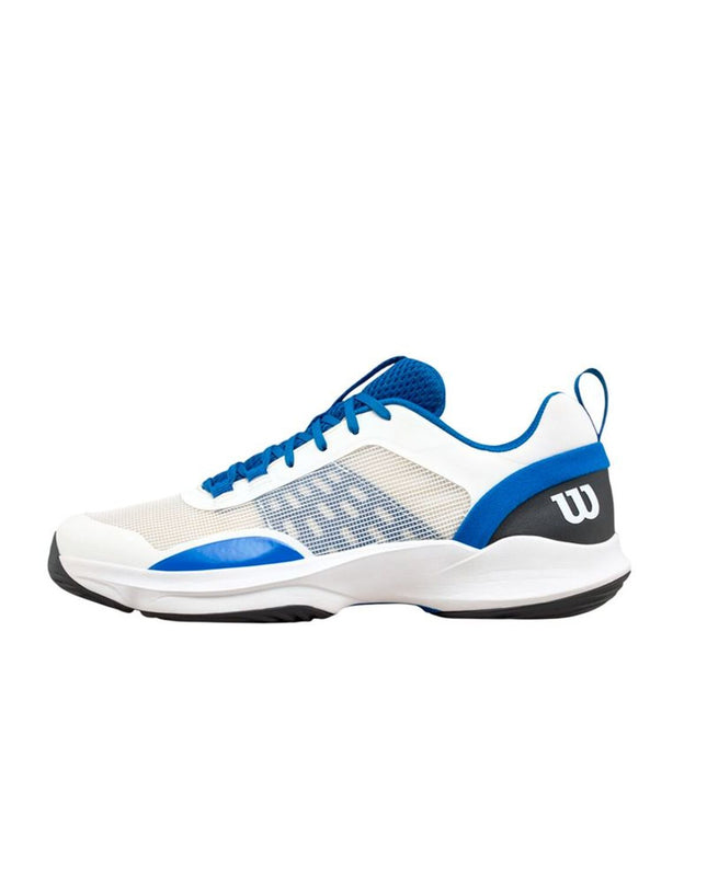 Wilson Hurakn Pro V2 men's tennis shoes in blue, featuring breathable mesh and supportive soles for outdoor tennis play.