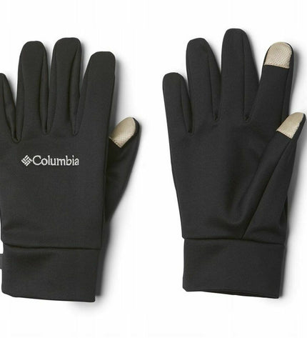 Columbia Omni-Heat Touch™ black outdoor gloves for camping and hiking, featuring thermal insulation and touchscreen compatibility.