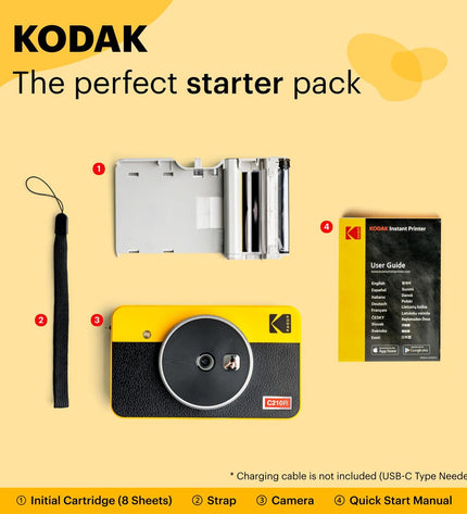 Kodak C210RY digital camera with compact design, featuring a lens and control buttons, ideal for photography and videography.