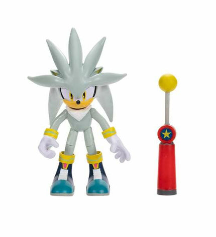 Sonic action figure from Sonic playset, detailed plastic toy for kids, featuring iconic blue character in dynamic pose.