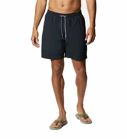 Columbia Summerdry men's black swim trunks for sport and outdoor watersports, featuring quick-dry fabric and athletic fit.