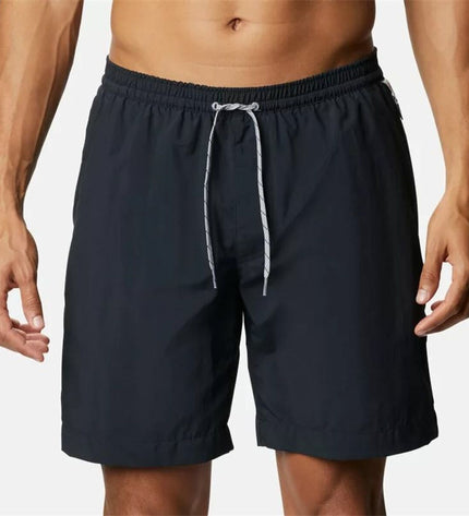 Columbia Summerdry men's black swim trunks for watersports and outdoor activities, lightweight and quick-drying fabric.