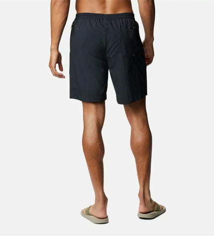 Columbia Summerdry men's black swim trunks for sports and outdoor watersports, featuring quick-drying fabric and comfortable fit.